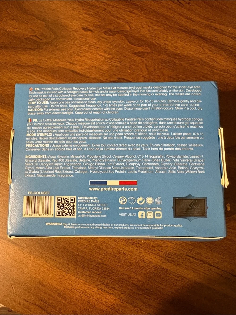 PRÉDIRÉ Collagen Recovery Hydro Eye Mask Set - Blue